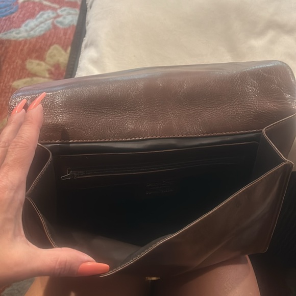 Vintage ITALY ANTONIO SCEPI Brown CLUTCH Leather Bag made for BONWIT TELLER - Picture 7 of 9